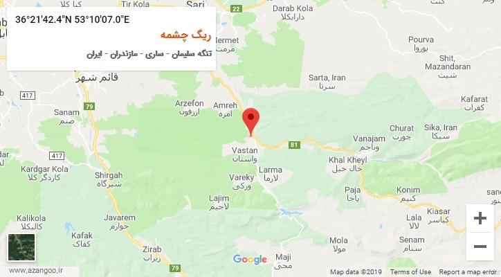 روستای ریگ چشمه بر روی نقشه