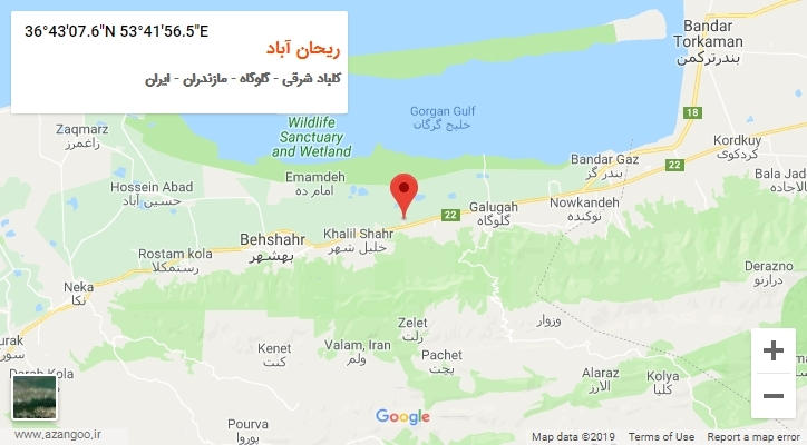 روستای ریحان آباد بر روی نقشه