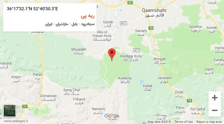 روستای ریه پی بر روی نقشه