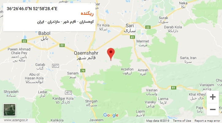 روستای ریکنده بر روی نقشه