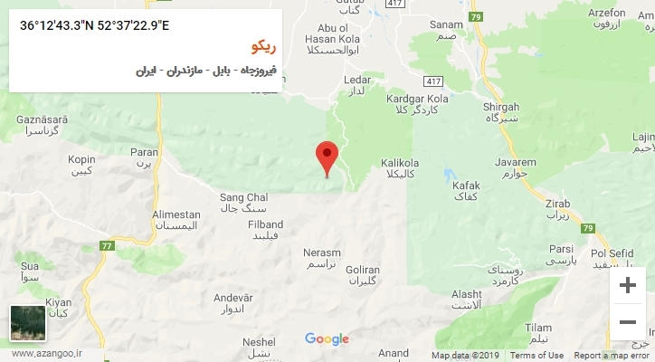 روستای ریکو بر روی نقشه