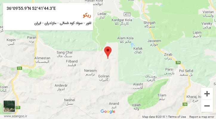 روستای ریکو بر روی نقشه