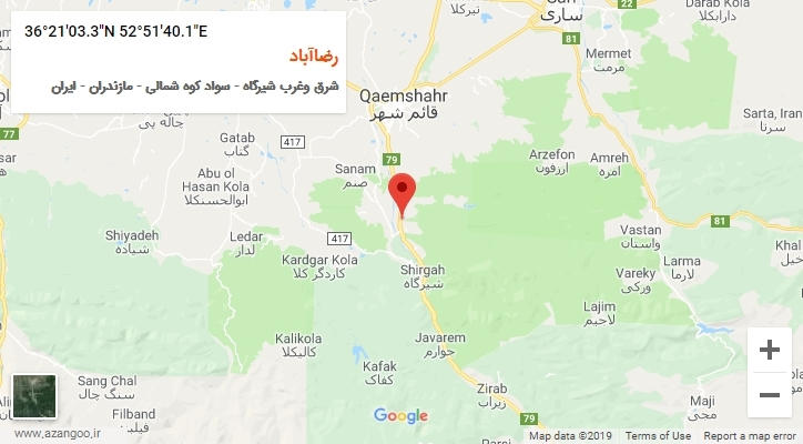 روستای رضاآباد بر روی نقشه