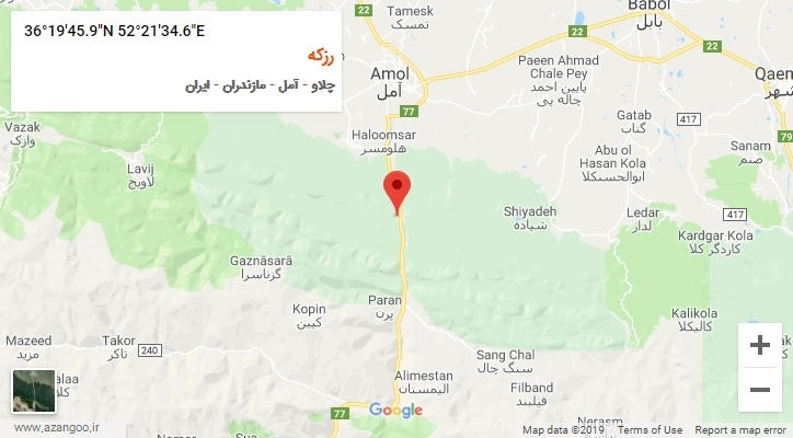 روستای رزکه بر روی نقشه