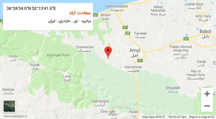 روستای سعادت آباد بر روی نقشه