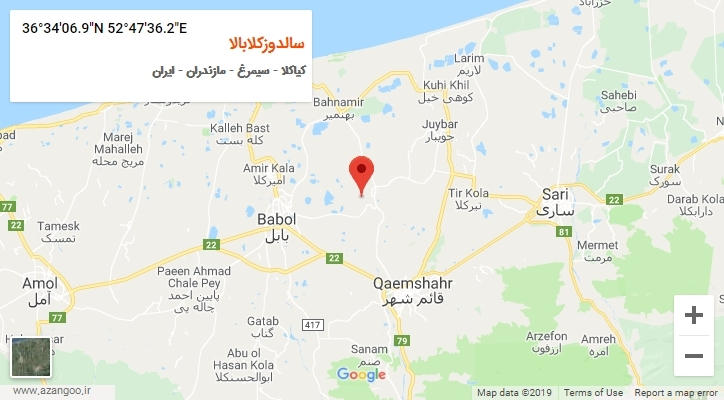 روستای سالدوزکلابالا بر روی نقشه