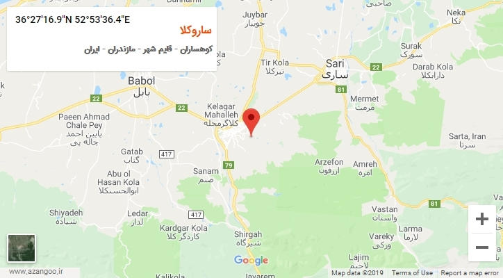 روستای ساروکلا بر روی نقشه