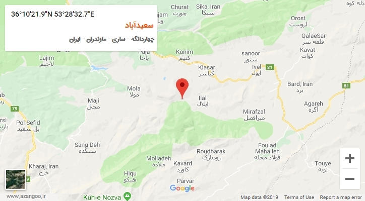 روستای سعیدآباد بر روی نقشه