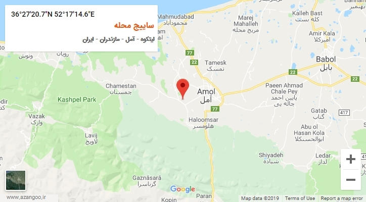 روستای ساییج محله بر روی نقشه