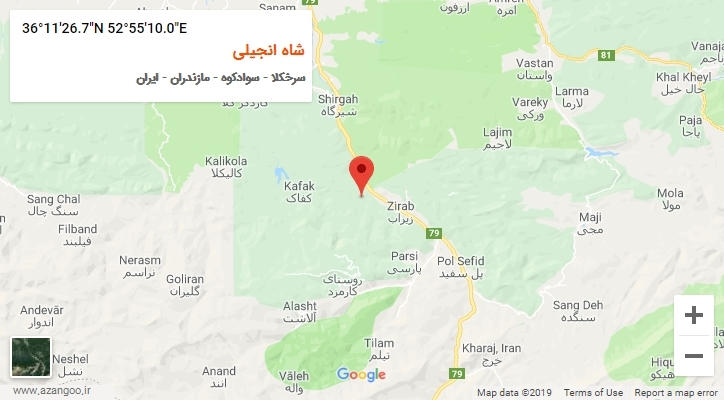 روستای شاه انجیلی بر روی نقشه