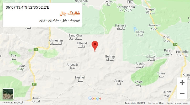 روستای شالینگ چال بر روی نقشه