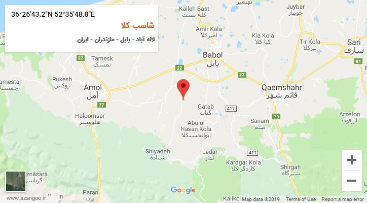 روستای شاسب کلا بر روی نقشه