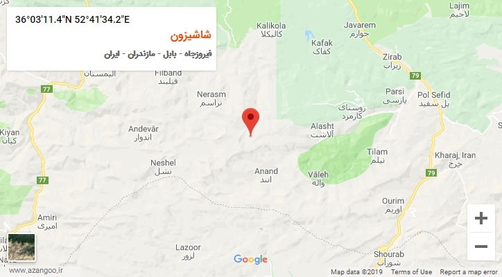 روستای شاشیزون بر روی نقشه