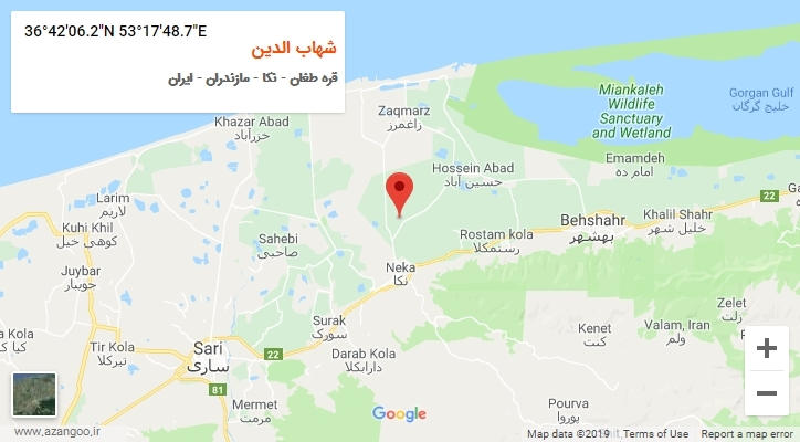 روستای شهاب الدین بر روی نقشه