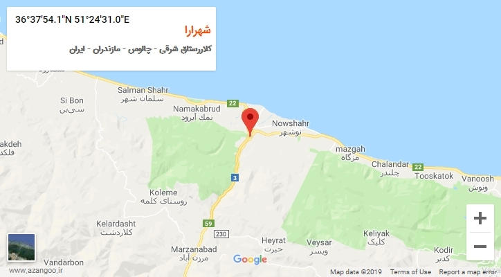 روستای شهرارا بر روی نقشه