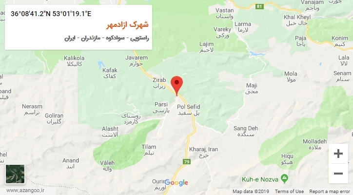 روستای شهرک ازادمهر بر روی نقشه