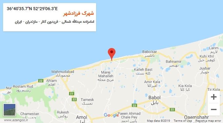 روستای شهرک فرزادشهر بر روی نقشه