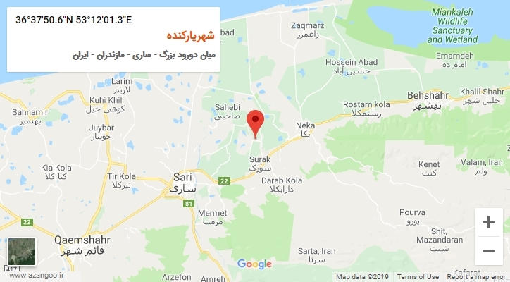 روستای شهریارکنده بر روی نقشه