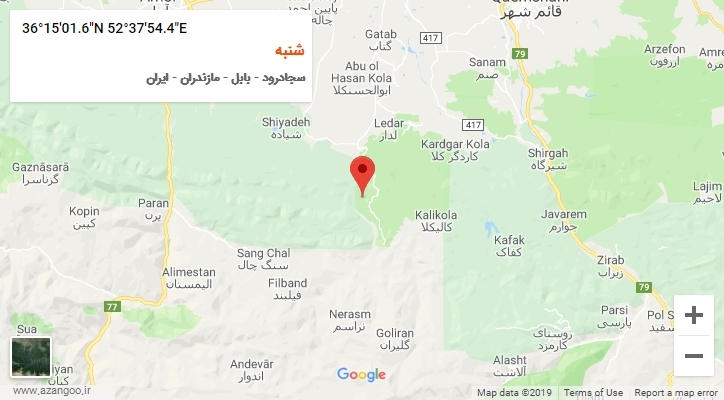 روستای شنبه بر روی نقشه