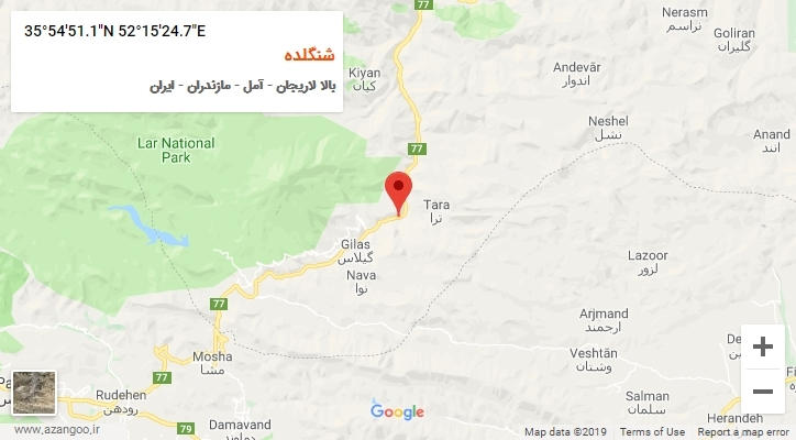 روستای شنگلده بر روی نقشه