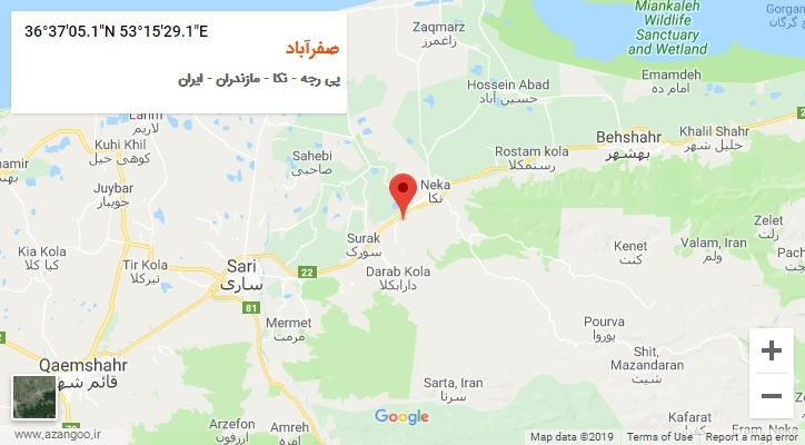 روستای صفرآباد بر روی نقشه