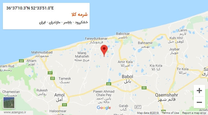 روستای شرمه کلا بر روی نقشه