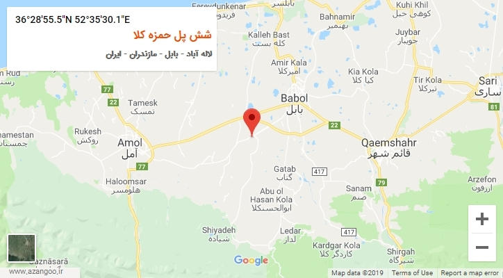 روستای شش پل حمزه کلا بر روی نقشه
