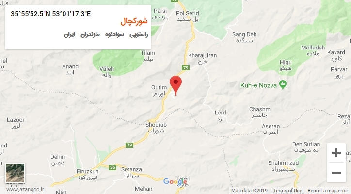 روستای شورکچال بر روی نقشه