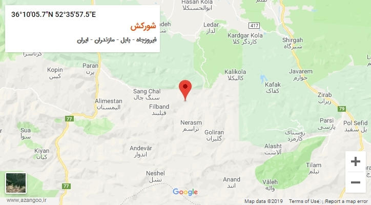 روستای شورکش بر روی نقشه