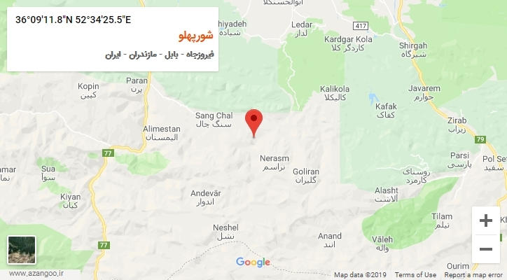 روستای شورپهلو بر روی نقشه
