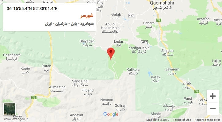 روستای شورسر بر روی نقشه