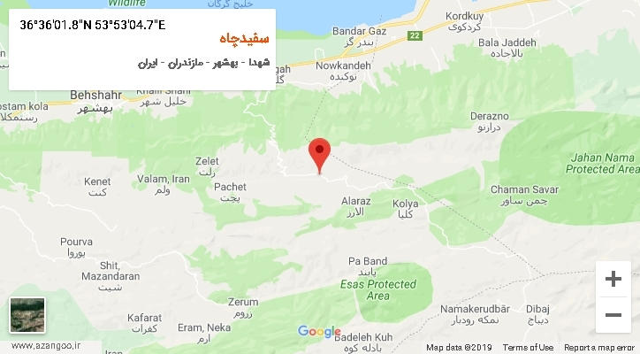 روستای سفیدچاه بر روی نقشه