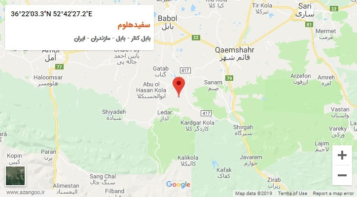 روستای سفیدهلوم بر روی نقشه