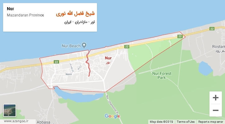 دهستان شیخ فضل الله نوری بر روی نقشه