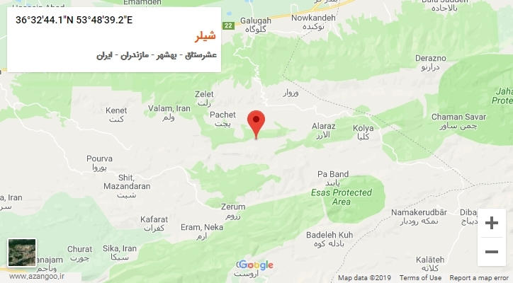 روستای شیلر بر روی نقشه