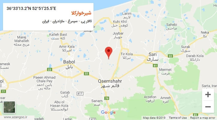 روستای شیرخوارکلا بر روی نقشه