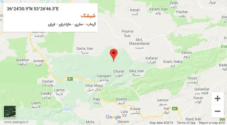 روستای شیشک بر روی نقشه