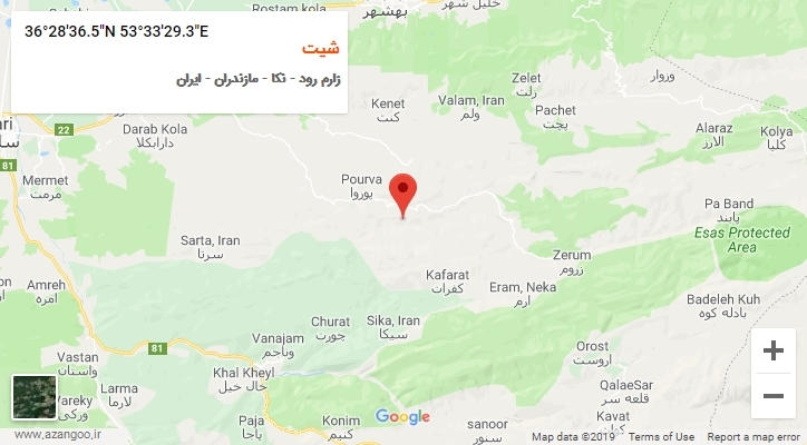 روستای شیت بر روی نقشه