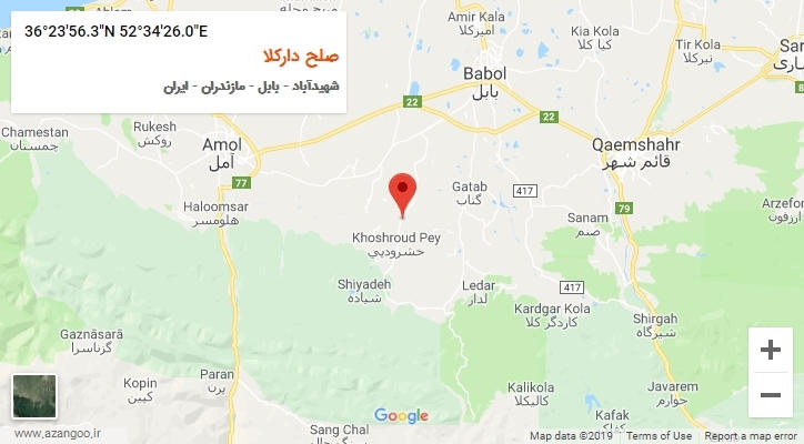 روستای صلح دارکلا بر روی نقشه