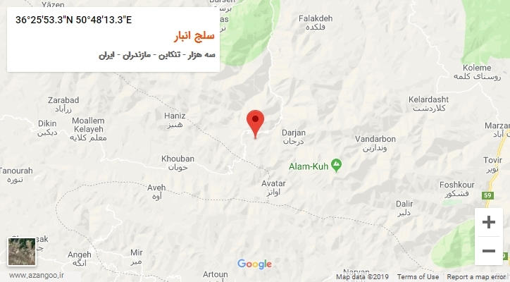 روستای سلج انبار بر روی نقشه