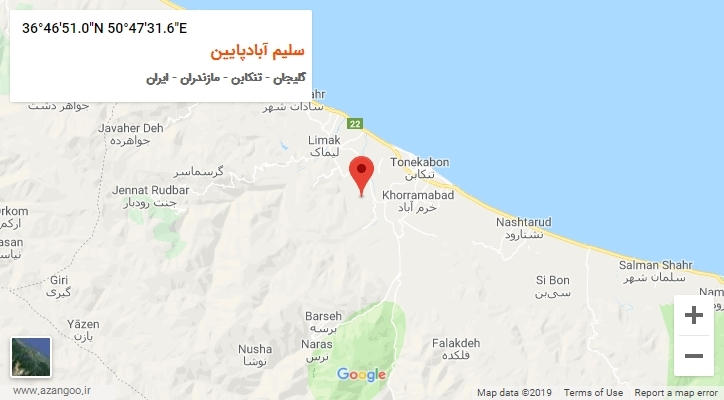 روستای سلیم آبادپایین بر روی نقشه