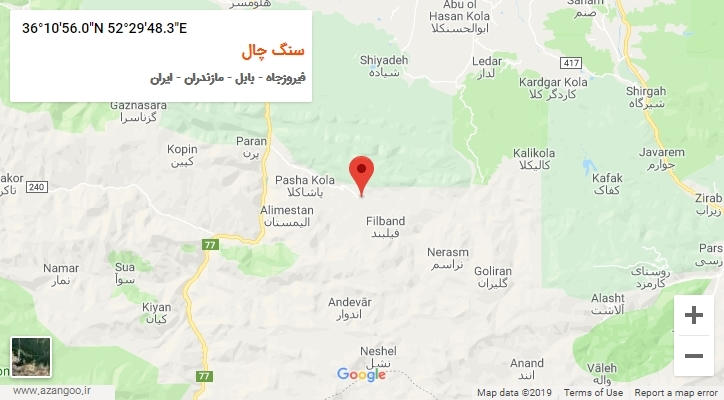 روستای سنگ چال بر روی نقشه