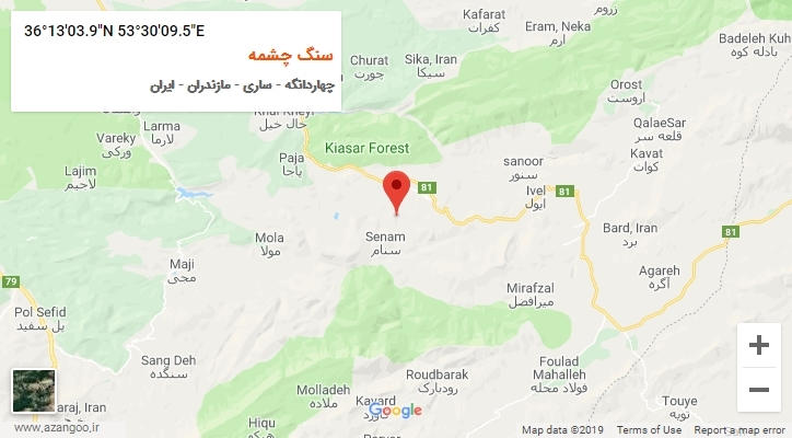 روستای سنگ چشمه بر روی نقشه