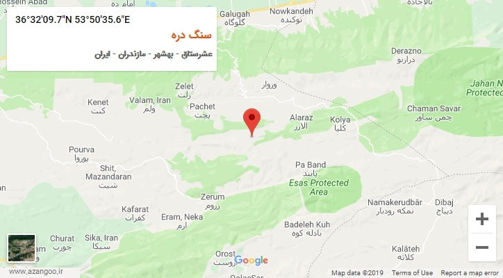 روستای سنگ دره بر روی نقشه