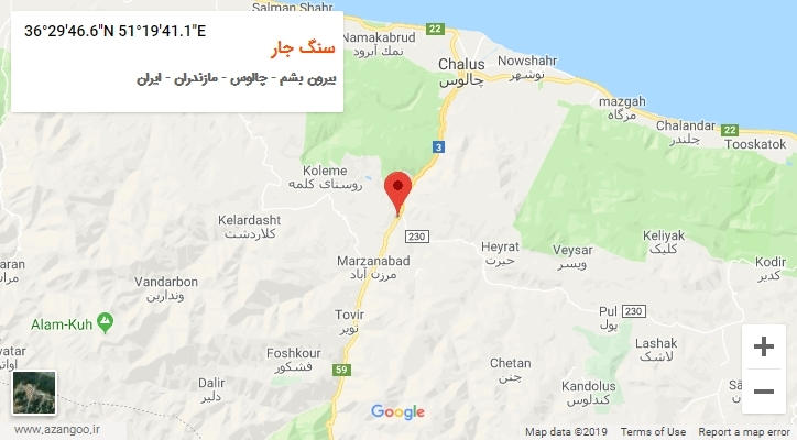 روستای سنگ جار بر روی نقشه