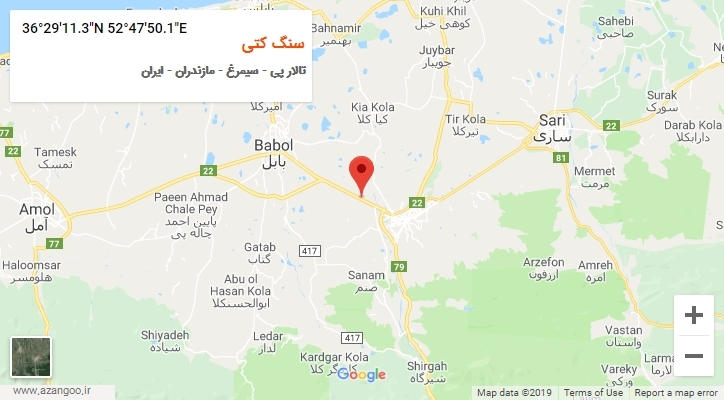 روستای سنگ کتی بر روی نقشه