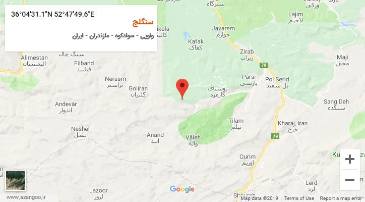 روستای سنگلج بر روی نقشه