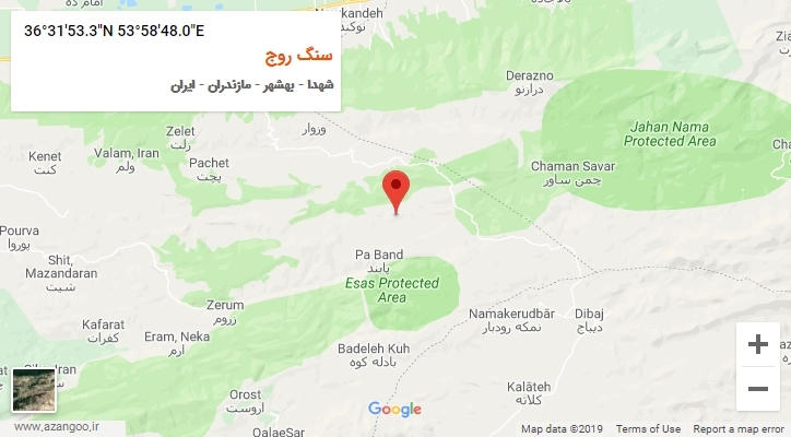 روستای سنگ روج بر روی نقشه