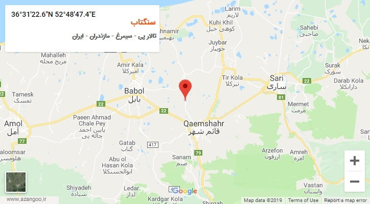 روستای سنگتاب بر روی نقشه