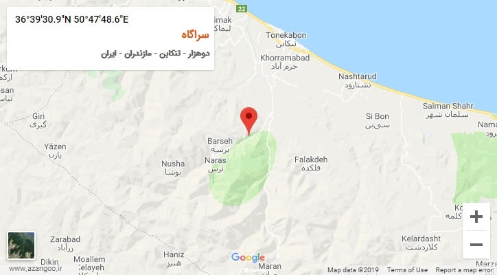 روستای سراگاه بر روی نقشه
